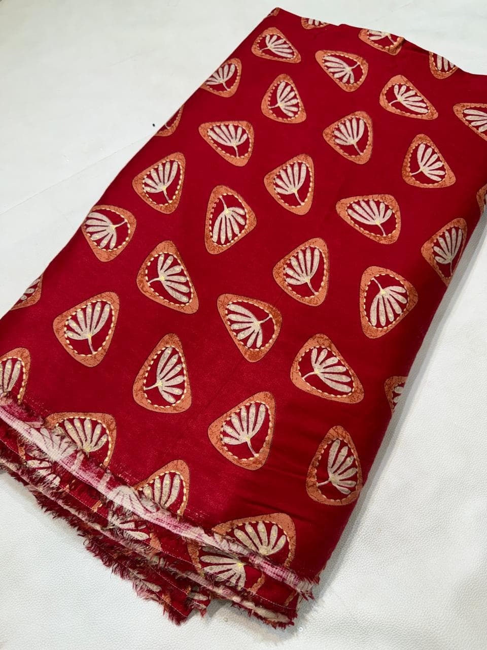 Sage Green Jaipuri Block Print Handblock Print Pure Cotton - Red