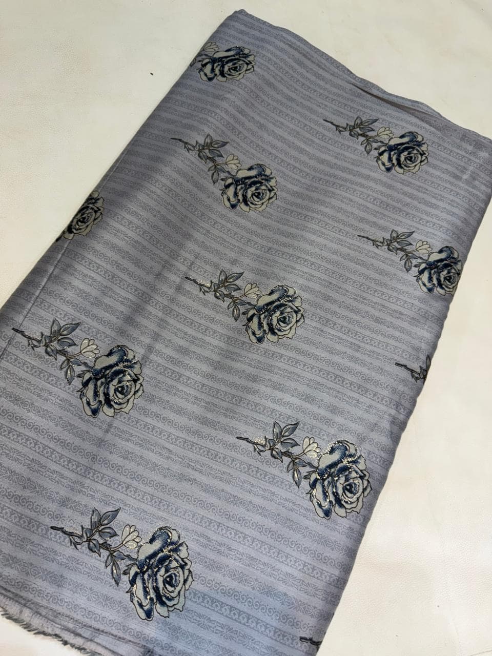Silver Grey Jaipuri Block Print Handblock Print Pure Cotton - Silver Grey