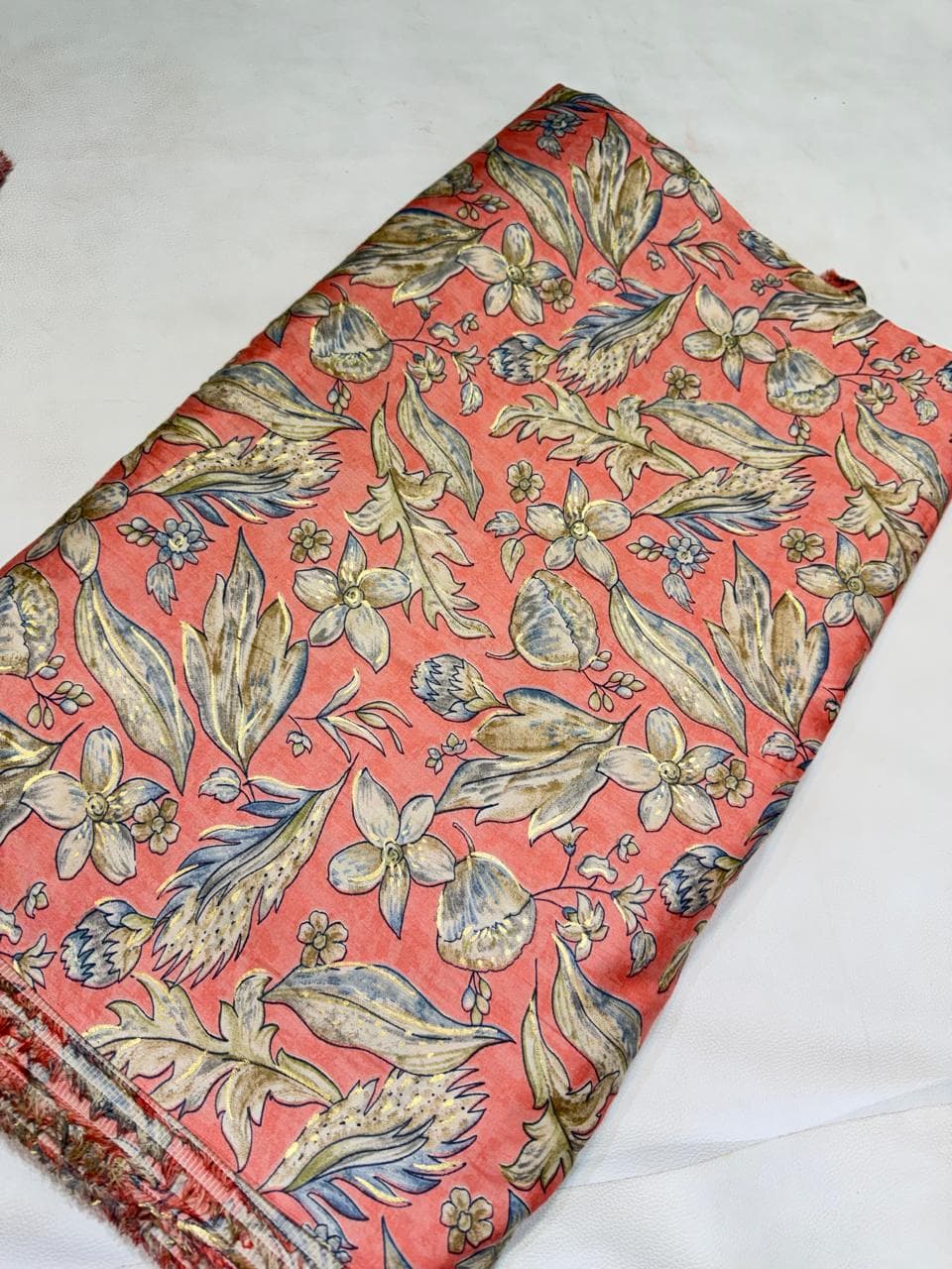 Dusty Rose Botanical Floral Print 60s Pure Jam Cotton - Dusty Rose